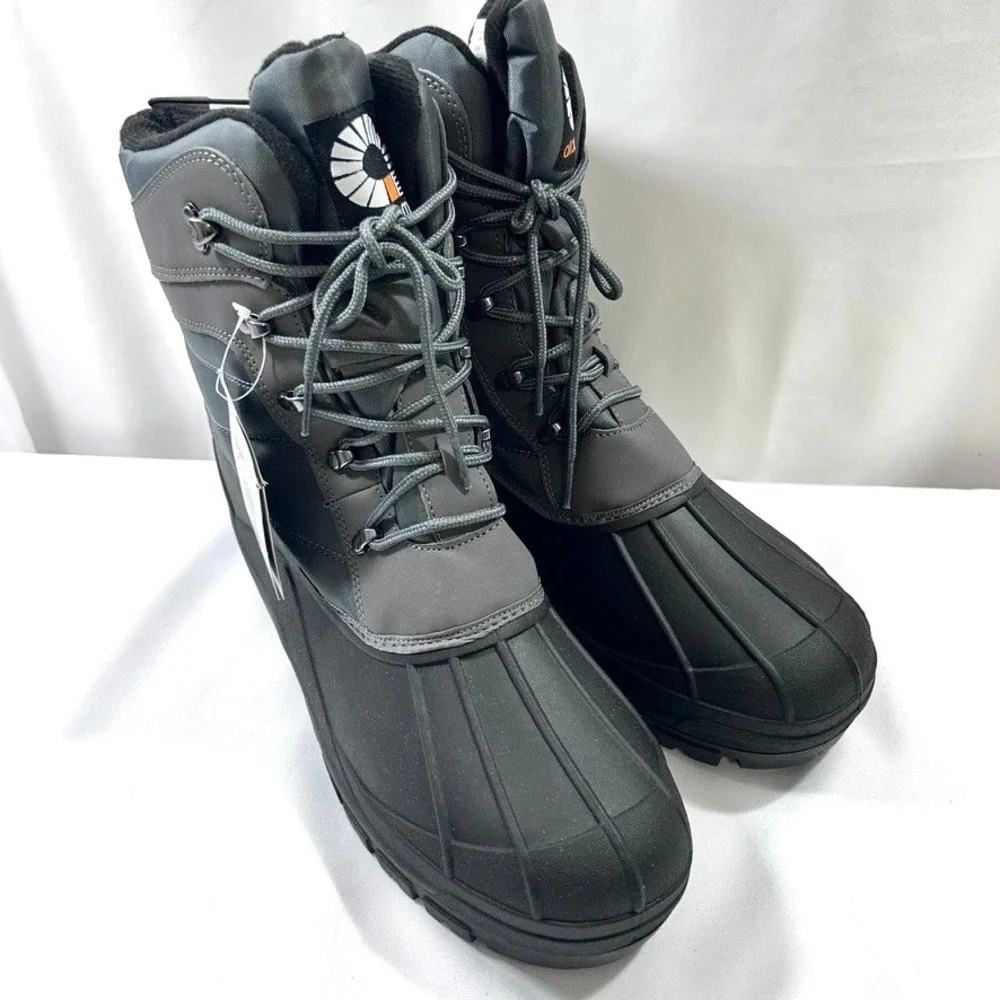 Akademiks Men's‎ Waterproof Snow Boots Black Duck Toe Size US 13 - No Box
